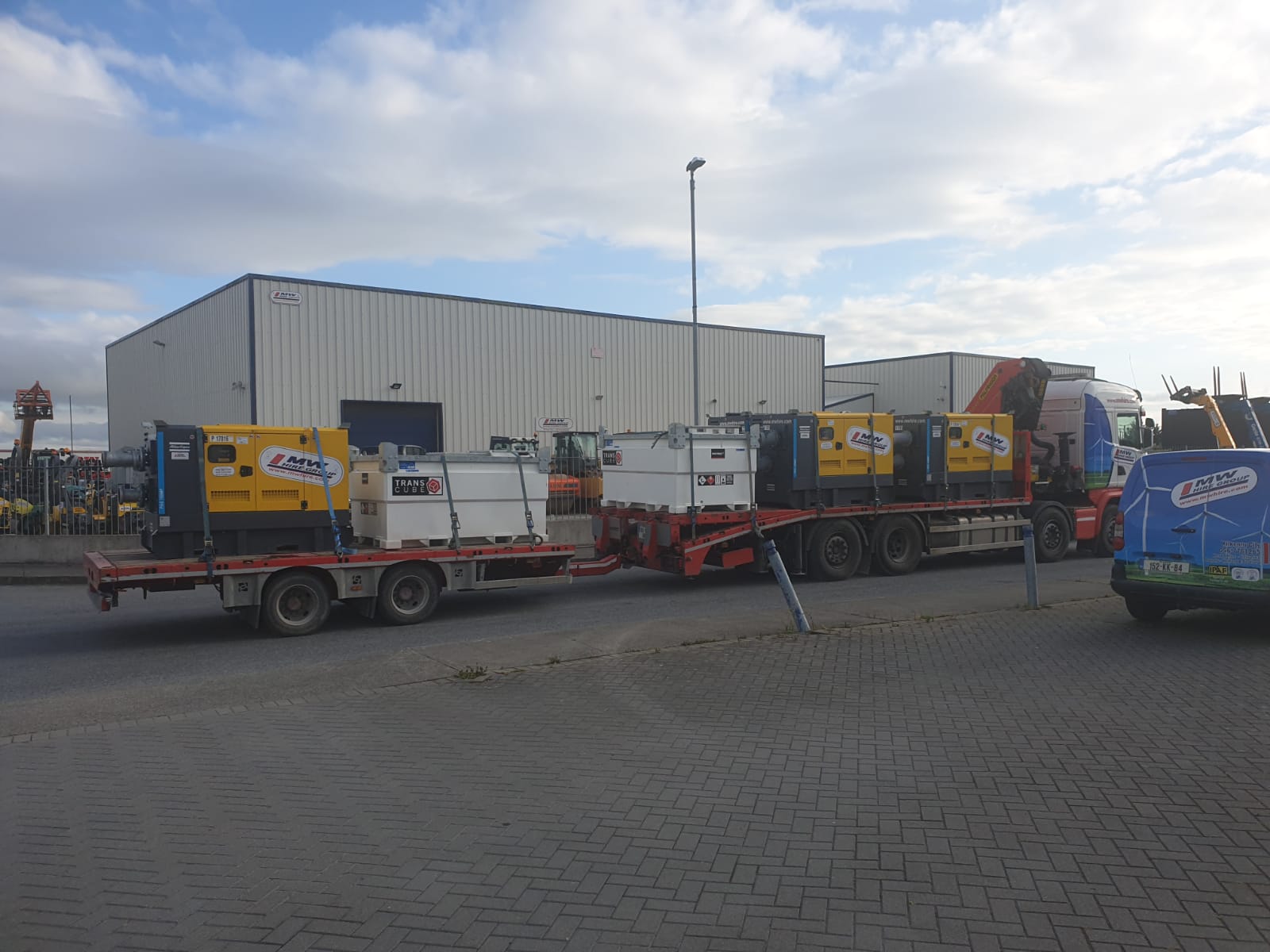 Load of 8" pumps  heading away on a rental project...Two 3000 litre western tanks...SOLD...to the customer